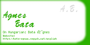 agnes bata business card